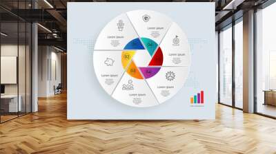 abstract circle infographics presentation element template with business icons Wall mural