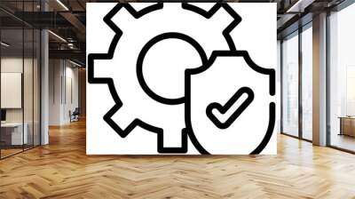 gear system cog shield protection simple line Wall mural