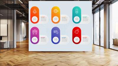 horizontal infographic presentation element template Wall mural