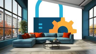 lock flat icon Wall mural