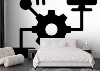 online network group connection technology digital solid glyph Wall mural