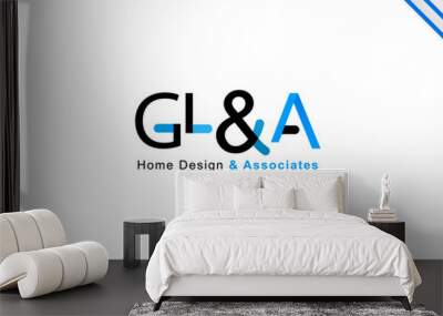 G,L and A logo Design Wall mural