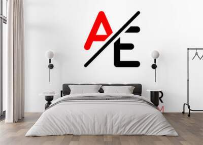 Logo A slash E with black red Wall mural