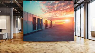 Big facility battery energy storage. copy space for text. Wall mural