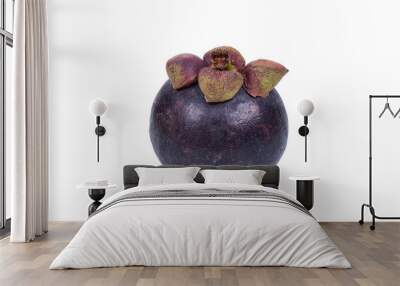 Mangosteen isolated on the white background Wall mural