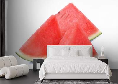 Sliced ripe watermelon isolated on white background Wall mural