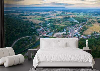 Landscape of Tad Hai Reservoir, Phu Kao Phu Phan Kham National Park, Nong Bua Lamphu province,Thailand. Wall mural