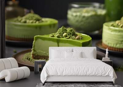 Matcha Green Tea Cheesecake Wall mural