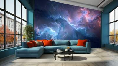 Abstract white smoke or steam swirls Wall mural