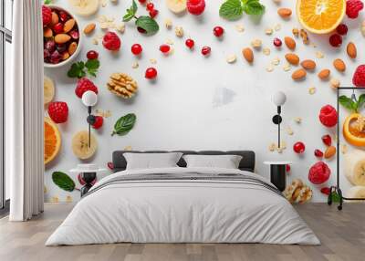 fruits and vegetable herbal concept  for background or 2d illustrator cartoon. Wall mural