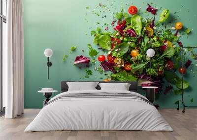 fruits and vegetable herbal concept  for background or 2d illustrator cartoon. Wall mural