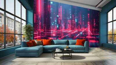 graphic backgrounds related to technology, communication, and the internet Wall mural