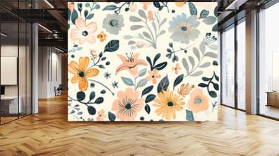 Seamless pattern of flower. Wall mural