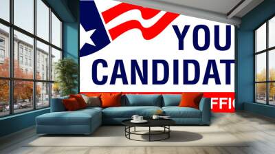 Political campaign lawn sign template for elections politicians candidate customize promotional banner flyer vector illustration EPS Wall mural