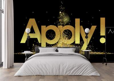 apply in golden stars and black background Wall mural