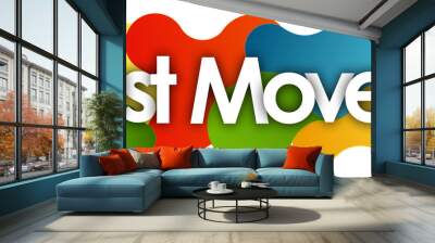 Just moved in color bubble background Wall mural