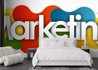 marketing in color bubble background Wall mural