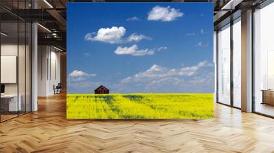 Red Barn Prairie Canola Field Wall mural