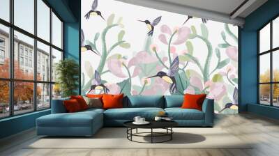 Cute humming bird in wild forest. Wall mural