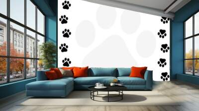 Paw print frame Wall mural