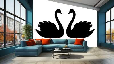 Swan couple Wall mural