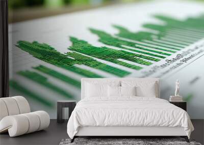 A graph with green lines and numbers that are all over the place Wall mural