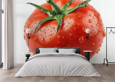 Photo of a tomato on a white background Wall mural