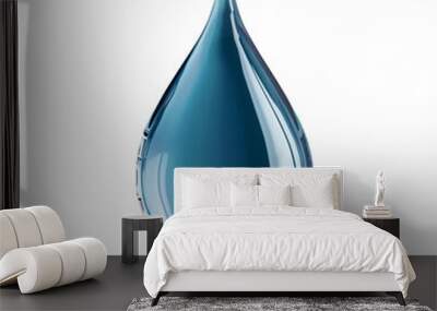 blue water drop on white background render ultra real  Wall mural