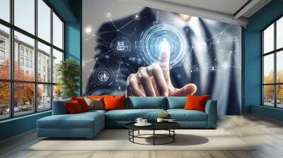 virtual AI System. Wall mural