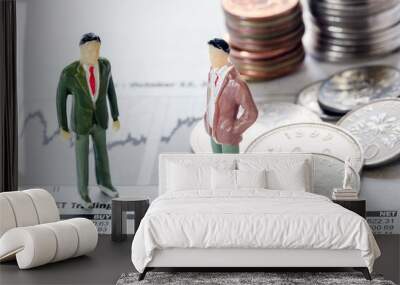 Coins and mini model Wall mural