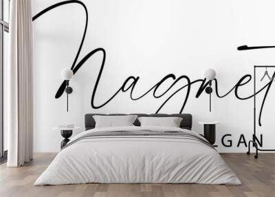 A hand-drawn signature logo design template Wall mural