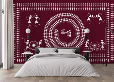 Warli Folk dance tarpa dance Wall mural