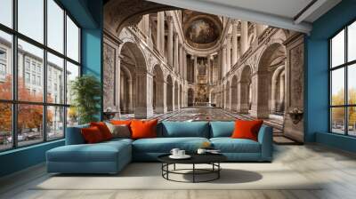 interior of the cathedral of paris Wall mural