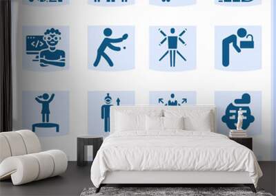 Hu being  related simple set. 16  filled Wall mural