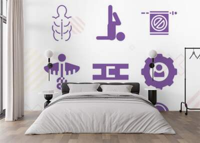 Simple set of anatomy related filled icons. Wall mural