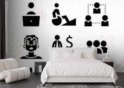 Simple set of masses related filled icons. Wall mural