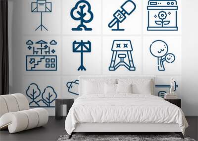 Simple set of terrace related lineal icons. Wall mural