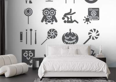 Simple set of unanimous related filled icons. Wall mural