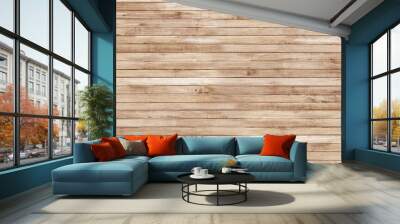 slatted floor old wood grain background 3D illustration Wall mural