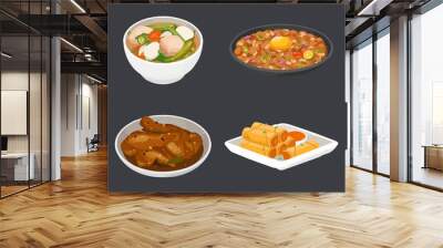 Traditional Filipino Food Watercolor Vector Illustration. Wall mural