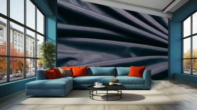 Blue fabric cloth texture. abstract texture background with soft waves. Wall mural