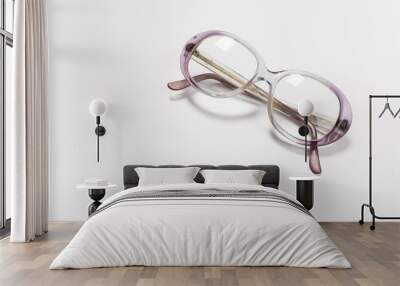 eyeglasses isolated on white Wall mural