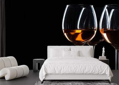 Glasses of wine in darkness Wall mural