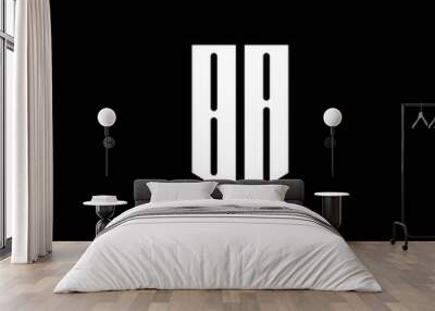 BA logo monogram with emblem style isolated on black background Wall mural