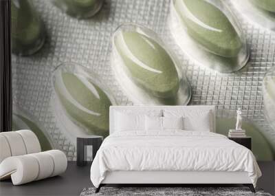 green pills closeup Wall mural