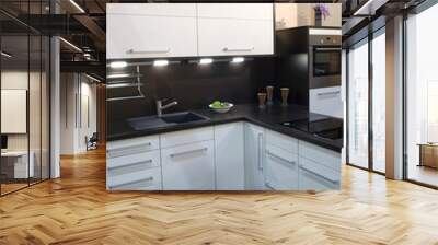 modern black kitchen scale Wall mural