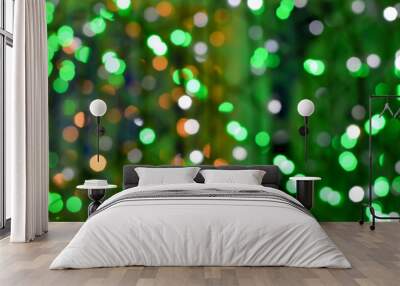 Green blurred lights Wall mural