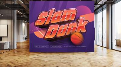 Orange Slam dunk with ball Wall mural