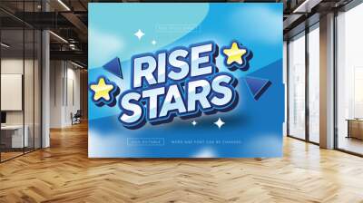 Rise stars Text Style Effect editable premium free download Wall mural