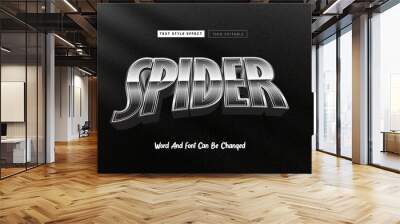 Silver Spider Text Effect editable Wall mural